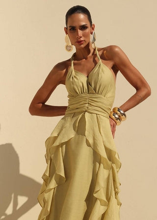 Vestido Frete Unica Babados Midi - Capim Limão 2214169874