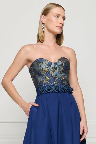Vestido Jacquard Especial Midi - Marinho 421506MAZ04..