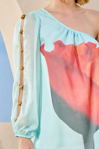 Blusa Um Ombro Só Print Tulipa - Tulipa 2114438745
