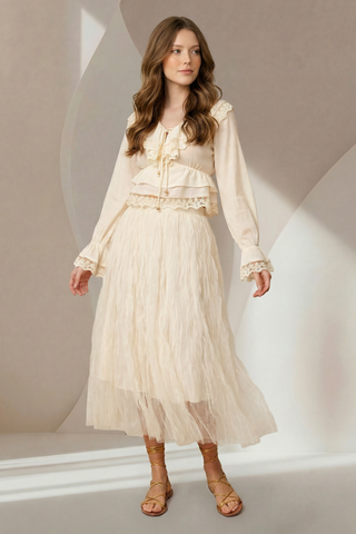 Bata C/ Renda - Creme 2114701163