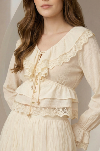 Bata C/ Renda - Creme 2114701163