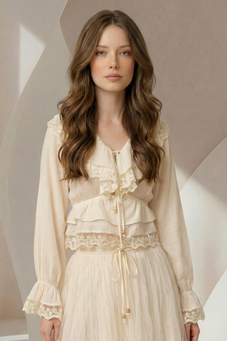 Bata C/ Renda - Creme 2114701163
