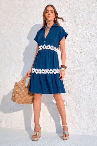 Vestido Camadas C/ Entremeio - Marinho 221412MAZ04..