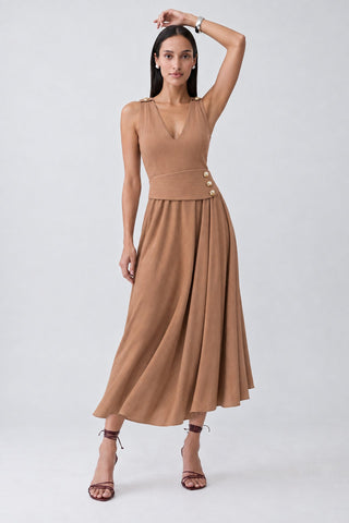 Vestido Midi - Marrom