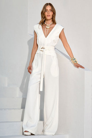 Macacão Alfaitaria C/cinto - Off White 251403BR03 OFF..
