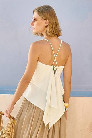 Blusa Alças Duas Camadas - Off White 211423BR03 OFF..