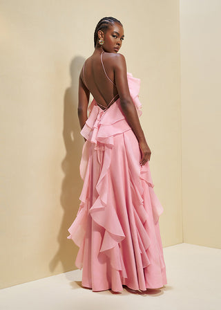 Vestido Babados Frente Unica - Rosa Candy 2814176356