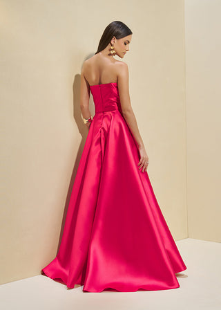 Vestido Bicolor Dobraduras Assimetricas - Red 281448327