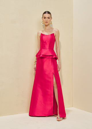 Vestido Peplum Pespontado