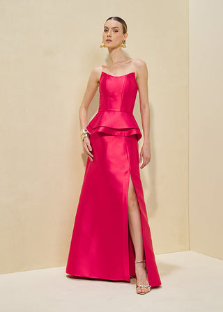 Vestido Peplum Pespontado