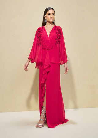 VESTIDO FLUIDO DRAPEADO E JABO