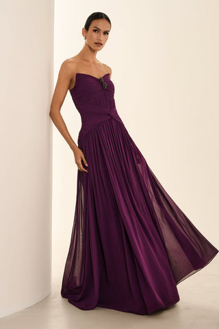 Vestido Tqc Drapeado C/capa - Ametista 2815071078