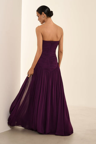 Vestido Tqc Drapeado C/capa - Ametista 2815071078