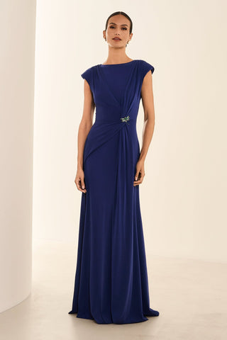 Vestido Longo Ombreiras E Mulagem - Marinho 281525MAZ04..