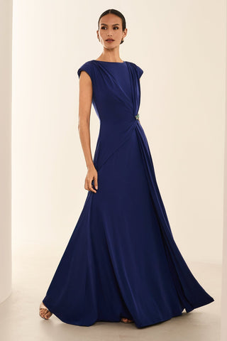 Vestido Longo Ombreiras E Mulagem - Marinho 281525MAZ04..