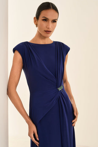 Vestido Longo Ombreiras E Mulagem - Marinho 281525MAZ04..