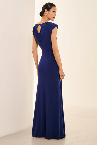 Vestido Longo Ombreiras E Mulagem - Marinho 281525MAZ04..