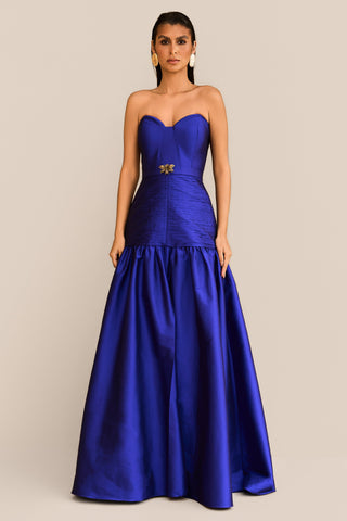 Vestido Busto Recortado c/ Saia Drape - 281619