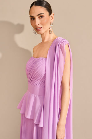 Vestido Saia Plissada Peplum - 281623