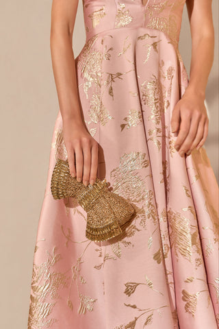 Vestido Decote V em Jacquard Exclusivo - 281642