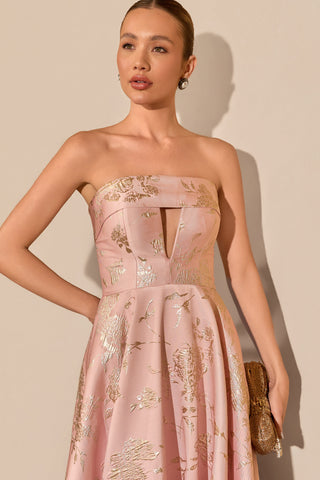 Vestido Decote V em Jacquard Exclusivo - 281642