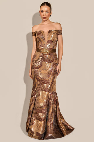 Vestido Ombro a Ombro em Jacquard - 281666