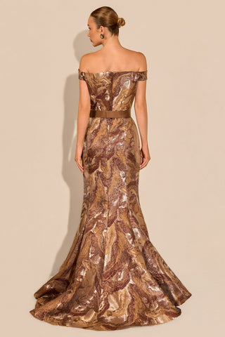 Vestido Ombro a Ombro em Jacquard - 281666