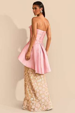 Vestido Top Assimétrico Estruturado c/ Saia Bordada - 281684