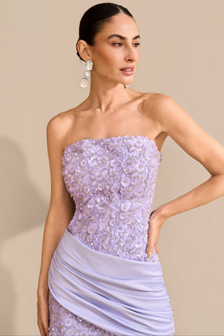 Vestido Paete Bordado Drape Cintura - 291618