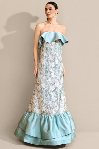 Vestido Solto Jacquard e Jabos - 291620