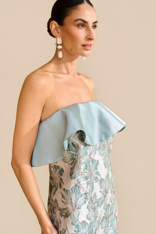 Vestido Solto Jacquard e Jabos - 291620