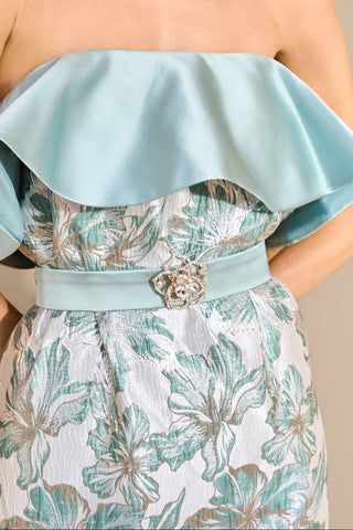 Vestido Solto Jacquard e Jabos - 291620