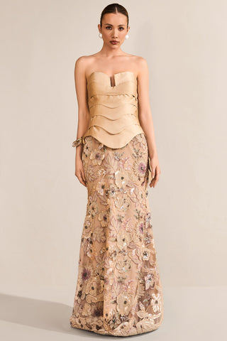 Vestido Sereia Top Ondas Tecido Exclusivo - 291621