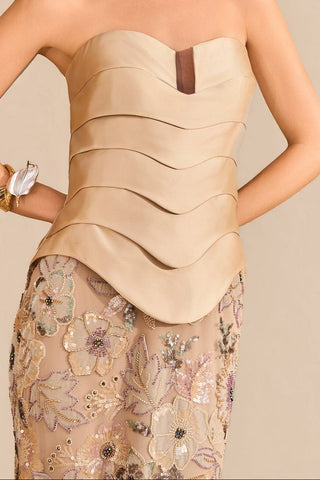 Vestido Sereia Top Ondas Tecido Exclusivo - 291621