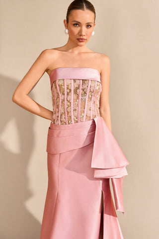 Vestido Longo Corset c/ Transparência - 291624
