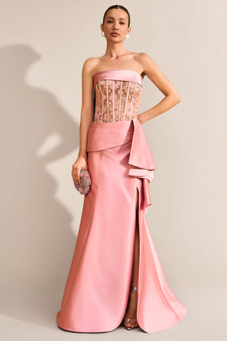 Vestido Longo Corset c/ Transparência - 291624