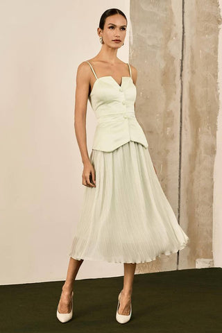 Conjunto Saia Plisse E Top Zibeline - Menta Fresh 451535AM21