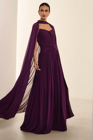 Vestido Tqc Drapeado C/capa - Ametista 2815071078