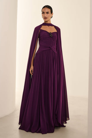 Vestido Tqc Drapeado C/capa - Ametista 2815071078