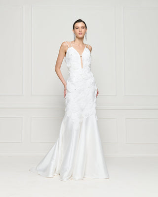 Vestido Wedding Aplicações E Cristais - Off White 321504BR03 OFF..