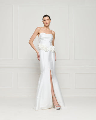Vestido Wedding Aplicações Na Cintura - Off White 321505BR03 OFF..
