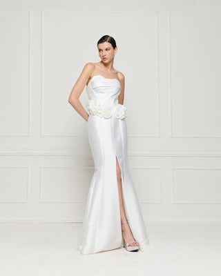 Vestido Wedding Aplicações Na Cintura - Off White 321505BR03 OFF..
