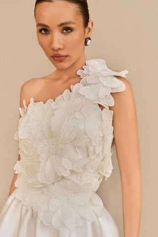 Vestido Noiva Um Ombro Só Bordado - 321606