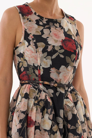 Vestido Floral C/ Barrado Preto - Unica 411311UNI..