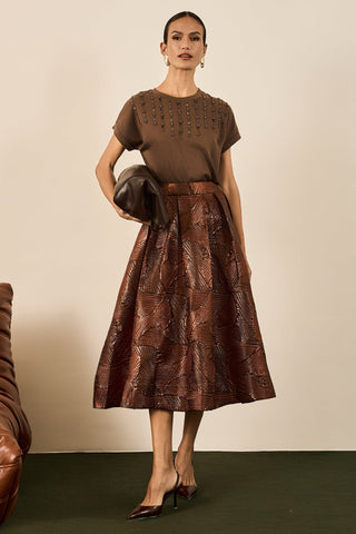 T-shirt - Marron 411539MA09