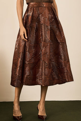 Saia Jacquard Pregas - Marron 461508MA09