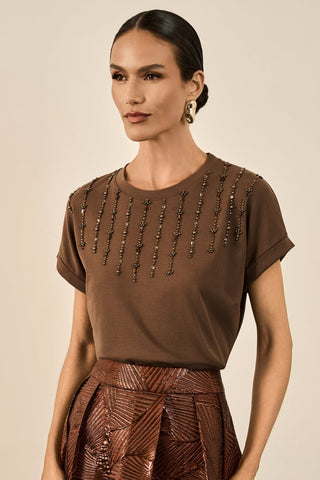 T-shirt - Marron 411539MA09