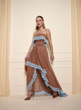 Vestido Midi Tule Poa - Bege 421504BG01..