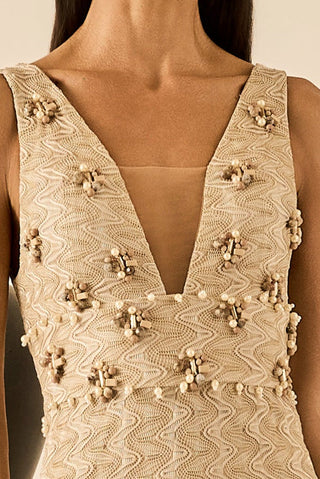 Vestido Midi Trico Gold - Gold 421518P14