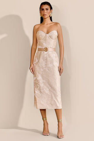 Vestido Midi Jacquard Vanila - 421608